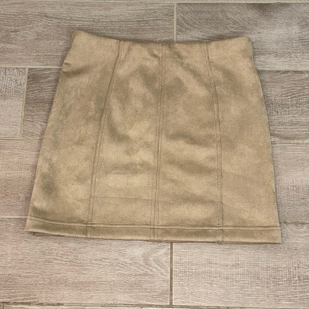 Shinestar Tan Suede mini skirt